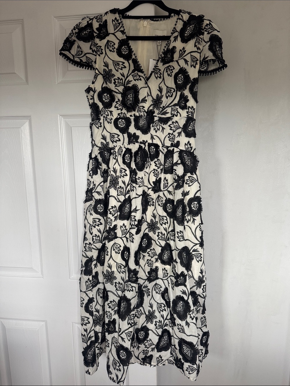 Adelyn Rae Black and White Floral Midi Dress